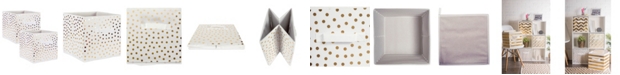Design Imports Non-woven Polyester Cube Small Dots Square Set of 2